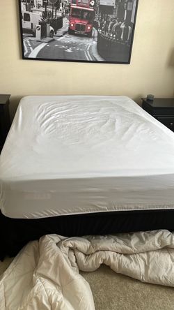 Queen Mattress with box spring and frame