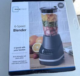 Mainstays 500 W 6-Speed Blender With 48 oz/1.5 L Jar, Black