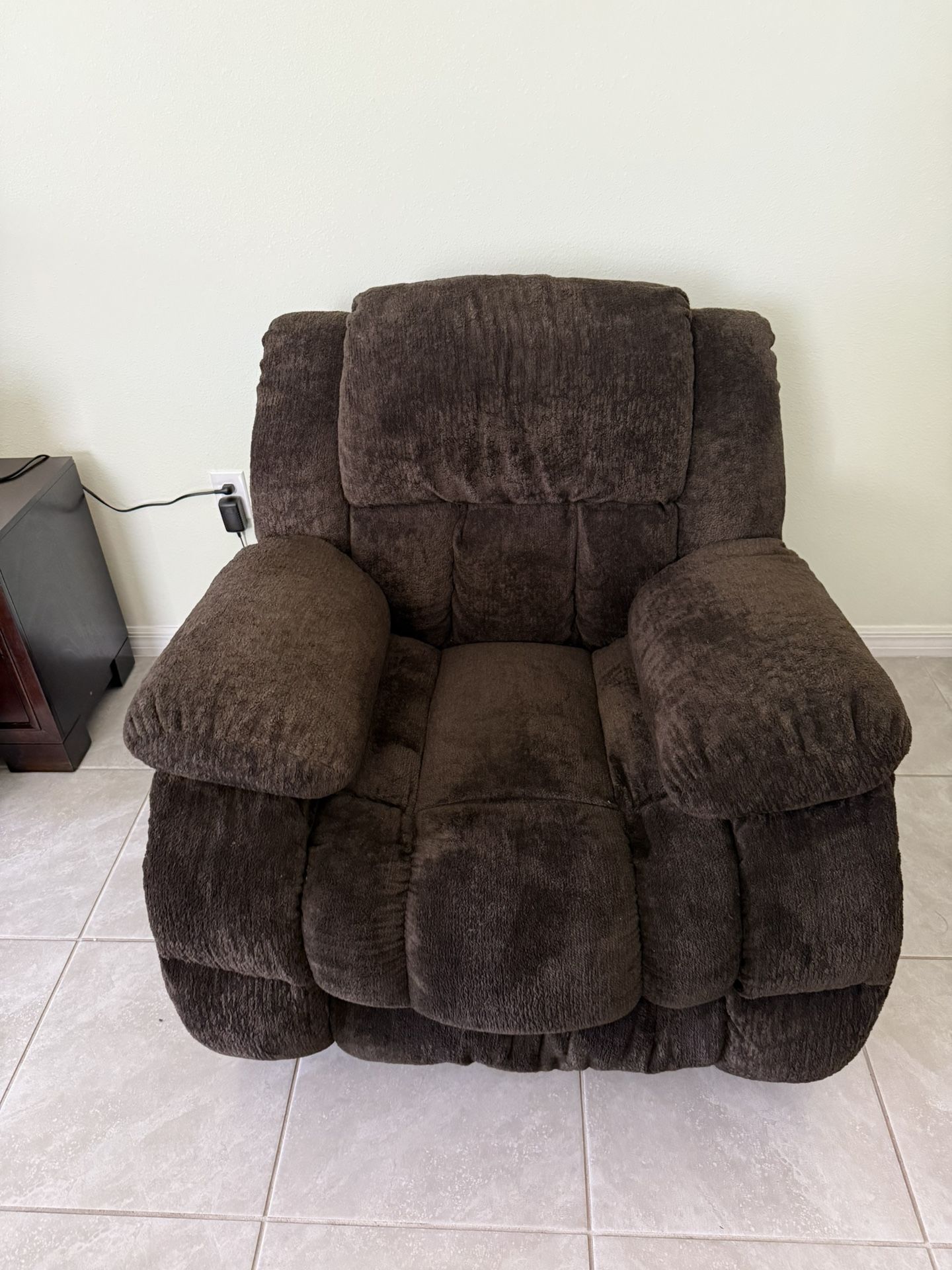 Plush Reclining Rocking Chair