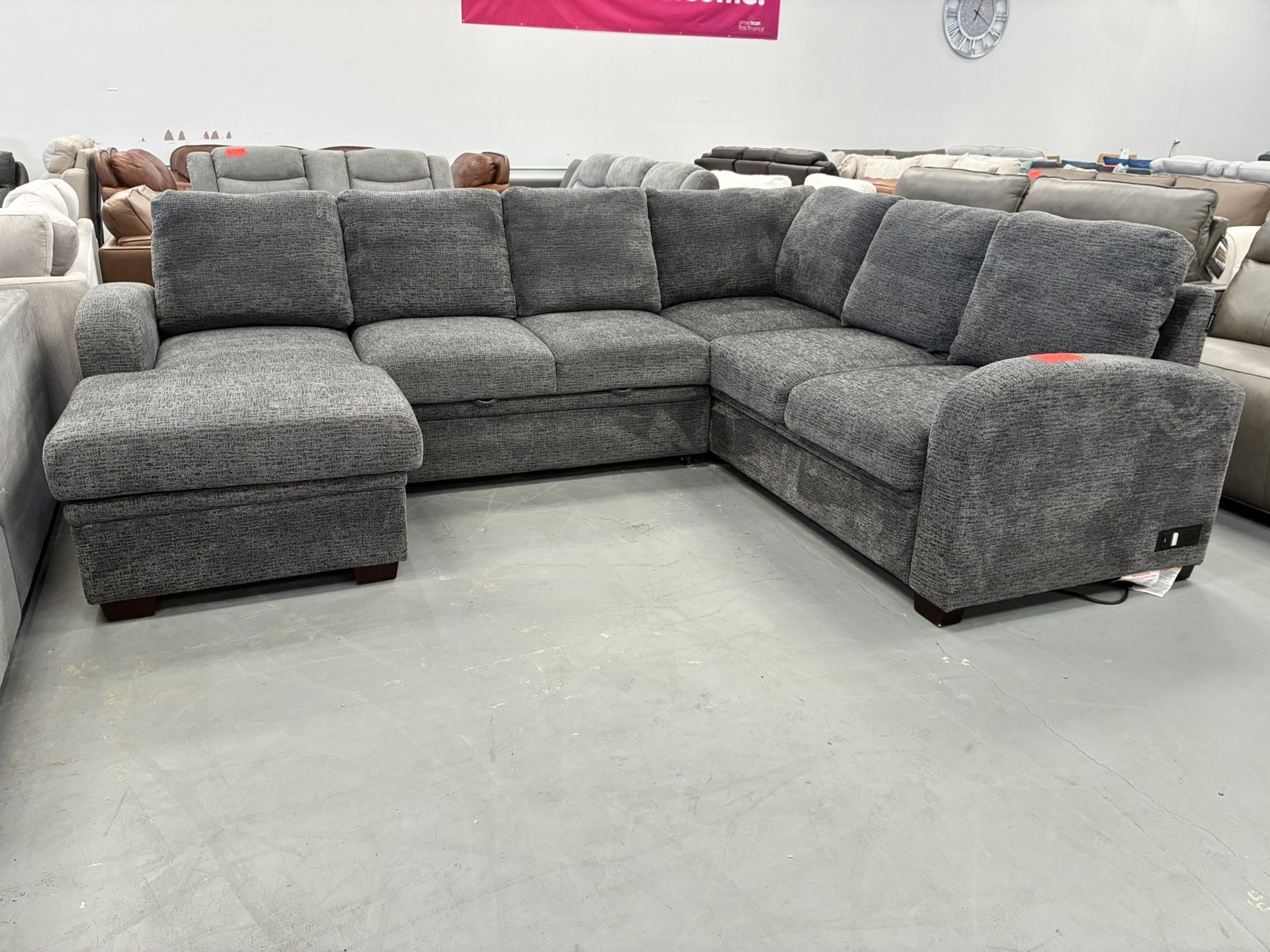 Slipper Sofa Sectional With storage Chaise