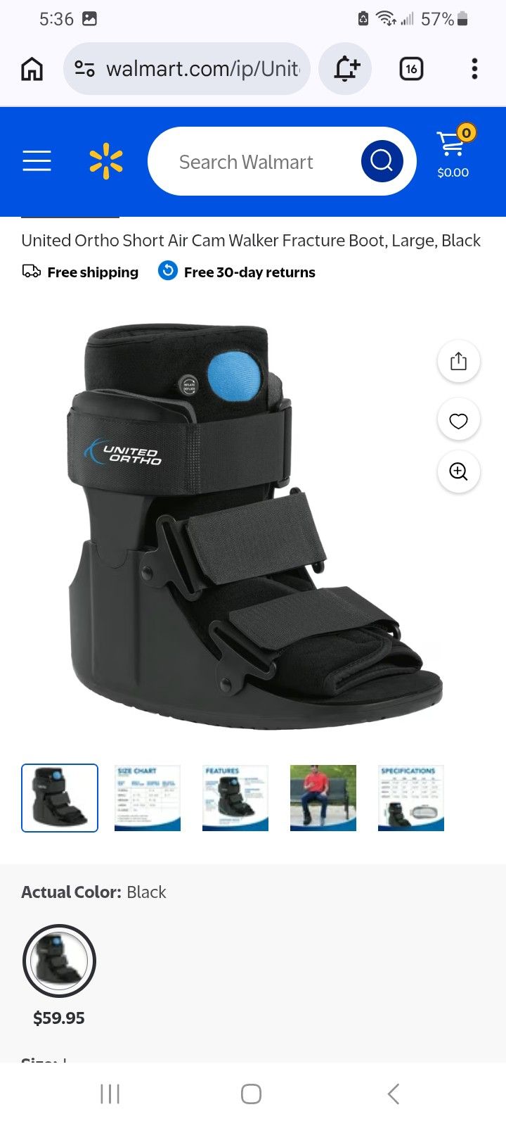 United ORTHO Air CAM walker BOOT