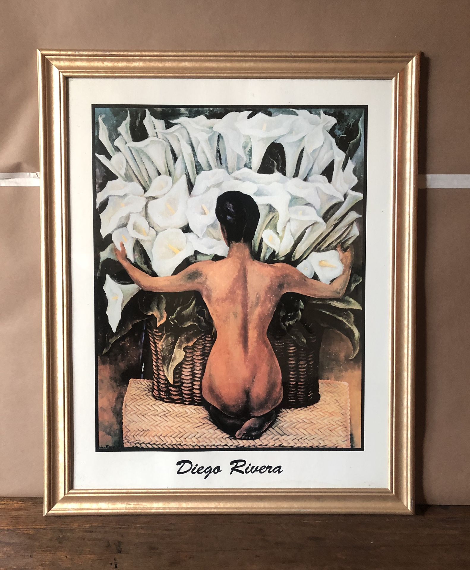 Diego Rivera Nude With Calla Lilies Framed Print