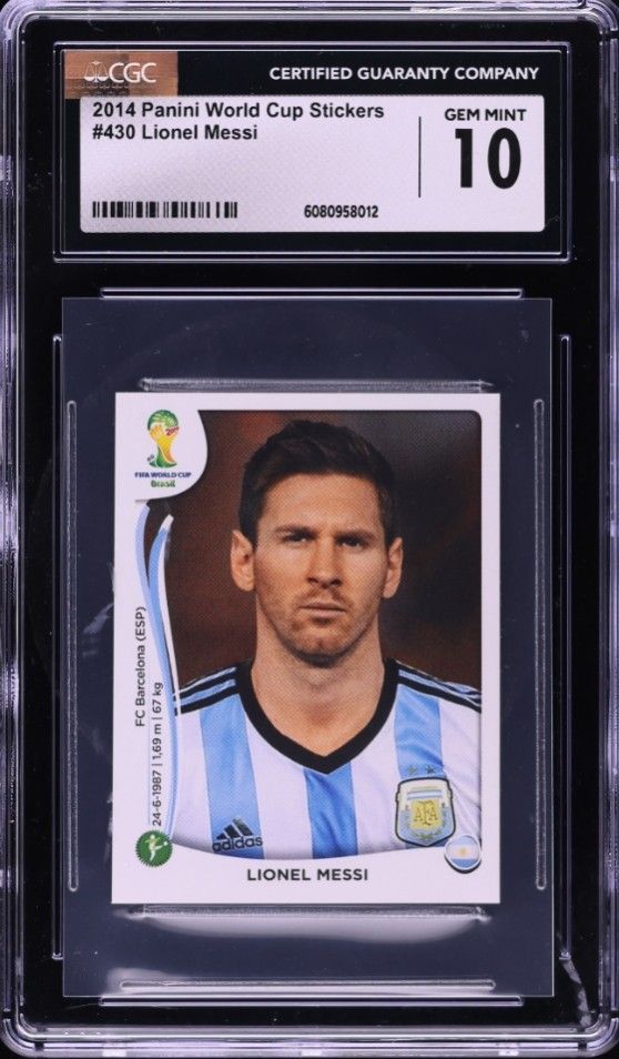 2014 Panini World Cup Stickers Lionel Messi #430 CGC 10 GEM MINT