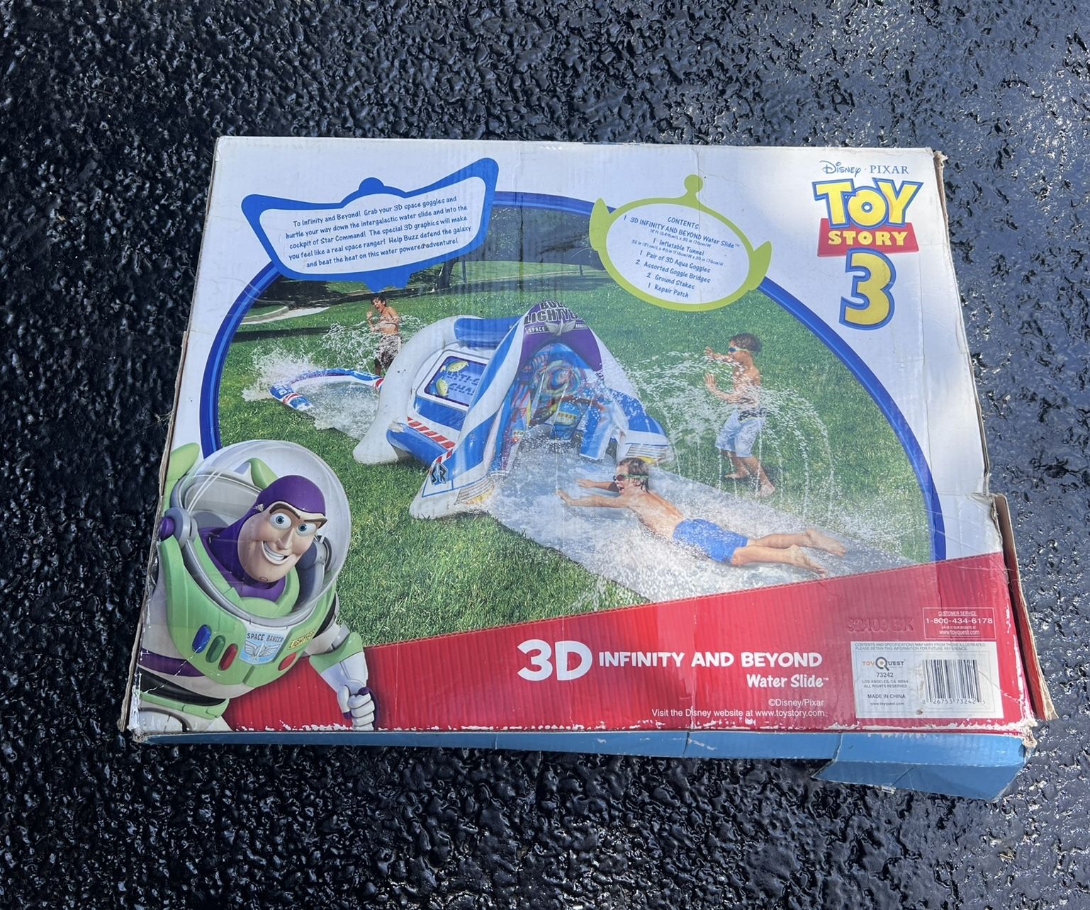 DISNEY TOY STORY TO INFINITY AND BEYOND 3D WATER SLIDE WITH GOGGLES
