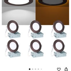 4 Inch LED Recessed Lighting - with Night Light, 2700K/3000K/4000K/5000K/6000K Dimmable Canless Recessed Light, 9W+3W, Wafer Downlight Soffit with Jun