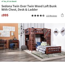 Twin Bunk With Drawer & Desk