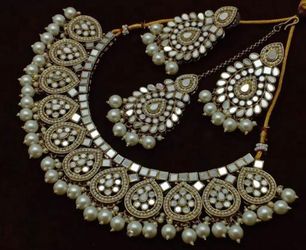 Indian Jewelry Beautiful Necklace With Earrings And Tikka Only For $20