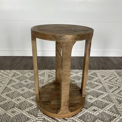 Round Wood Side Table