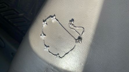 Pure silver diamond bracelet