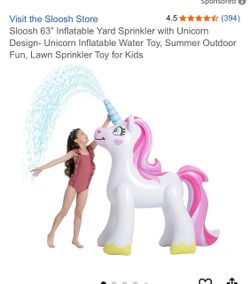 SLOOSH 63” inflatable unicorn yard sprinkler