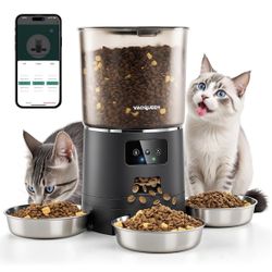 Automatic Cat Feeder for 3 Cats, 6L/25 Cups Smart WiFi Pet Feeder