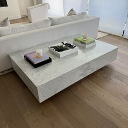 RH Marble Plinth Coffee Table