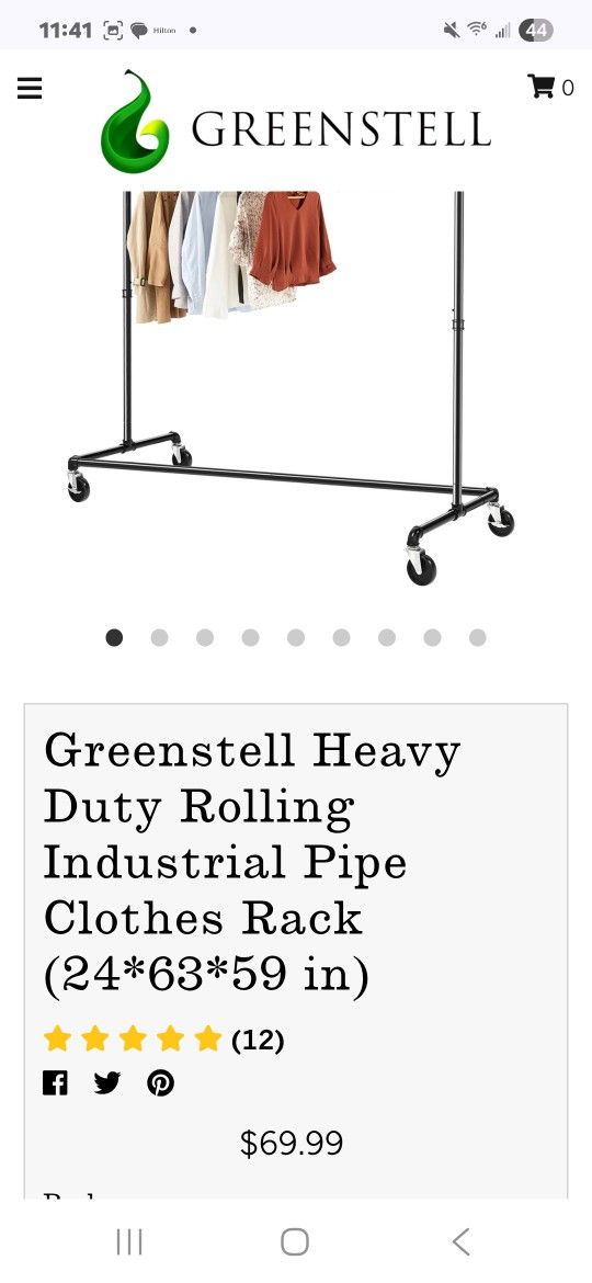 Garment Rack. Rolling Rack . Clothes Rack