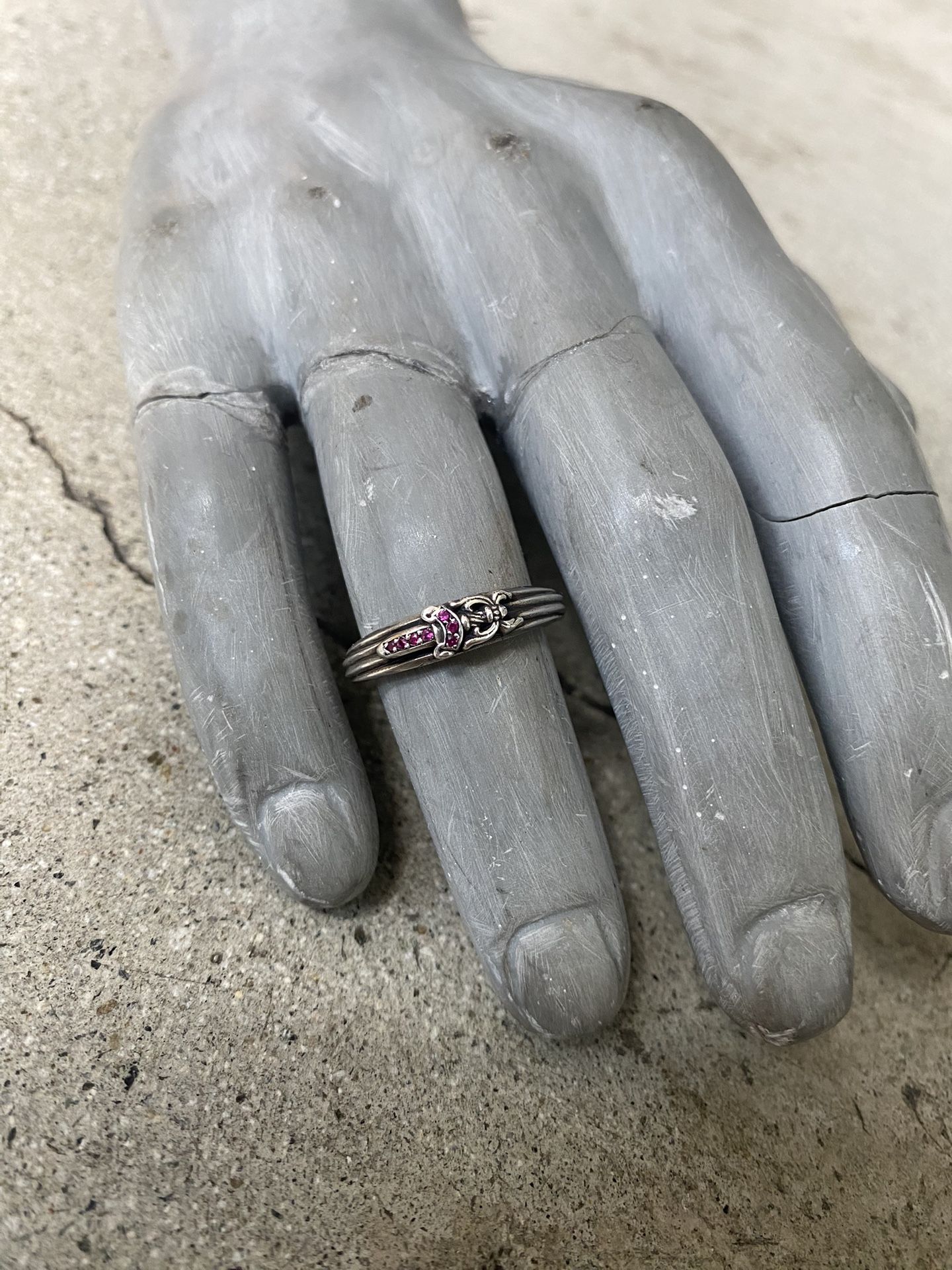 chrome hearts tiny ruby dagger ring size 9