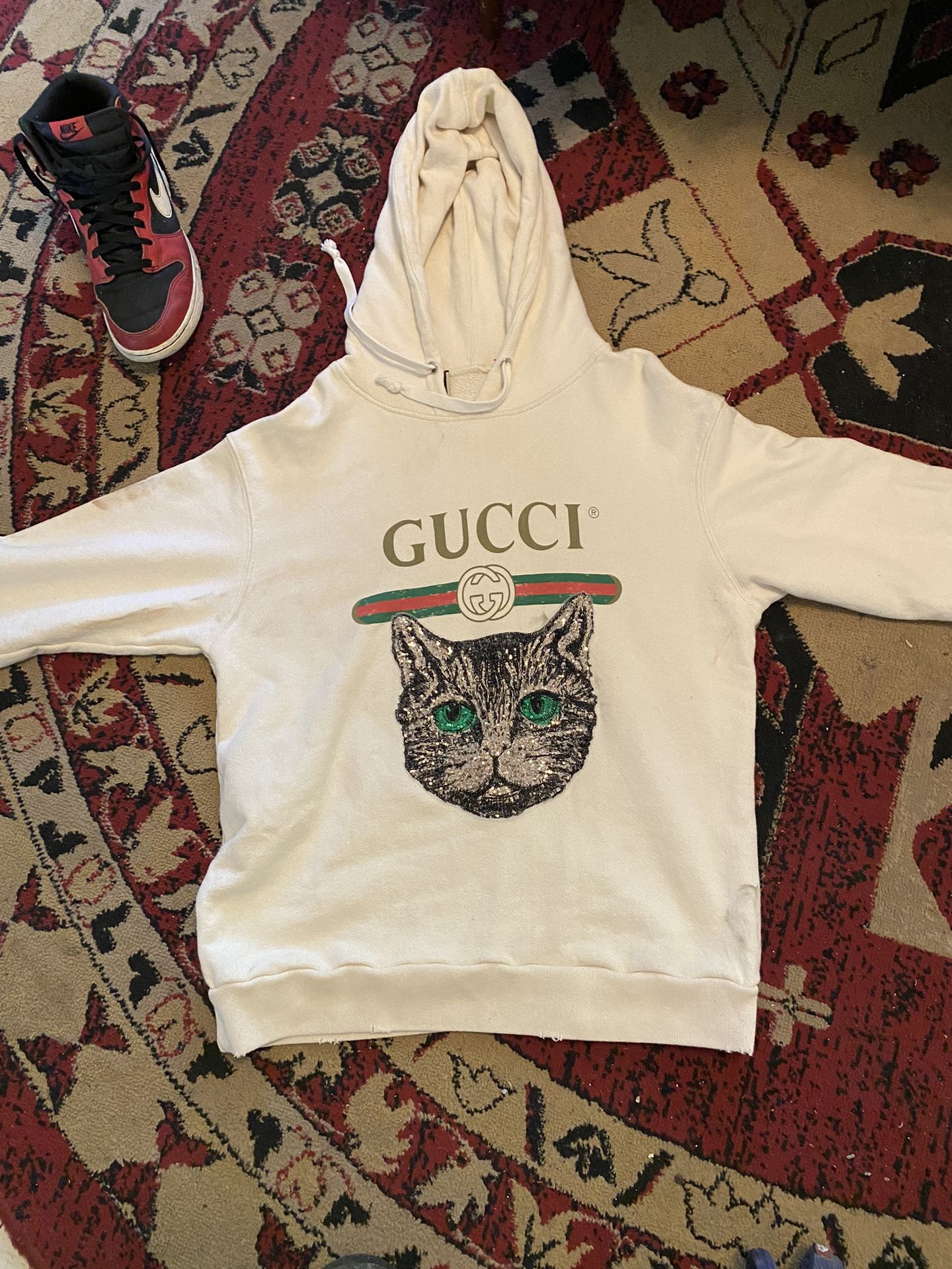 GUCCI - Woman’s Small Hoodie Rare Cat Sequin 