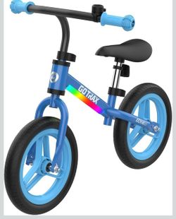 Gotrax KS12 Balance Bike for 2-5, 12" Toddlers Push Bike with LED Light, Adjustable Soft Seat & Handlebar, Flat-Free Tires & Easy Assembly Kids Bicycl
