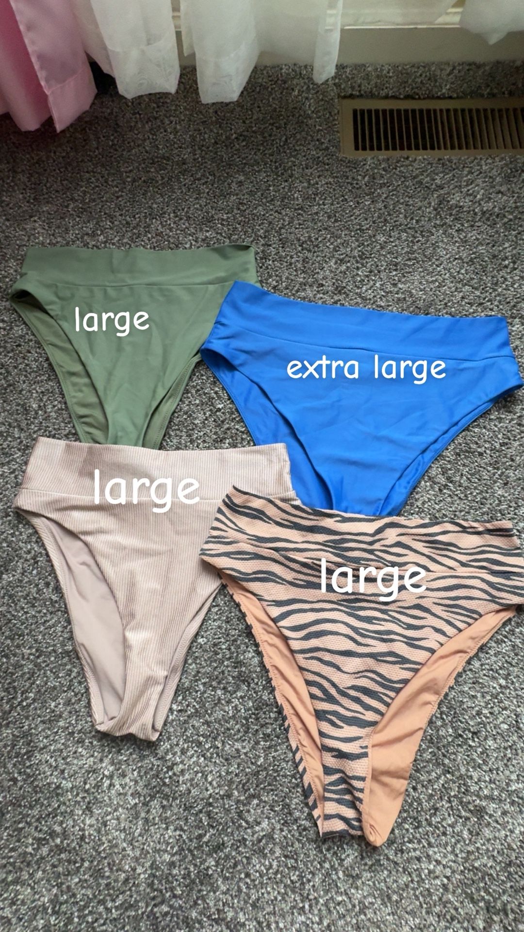 Set Of 4 Aerie High Waisted Bikini Bottoms