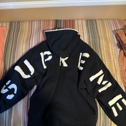 Supreme Faux Fur Lined Zip Up Hooded Sweatshirt