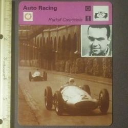 Sportscaster 1977 Rudolf Caracciola Caratch French Grand Prix 1939 Auto Racing Sports Photo Large Over-sized Card HTF Collectible Vintage Italy