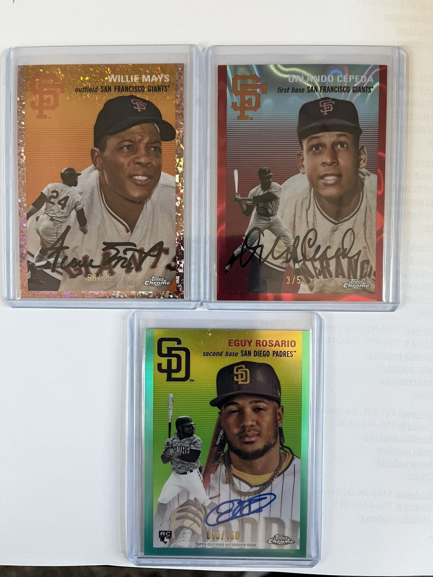 Orlando. Cepeda Willie Mays # Cards /5 & /75