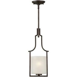 Forte Lighting Single Light 8" Wide Pillar Candle Mini Pendant with White Linen Glass Shade, 2701-01-32 