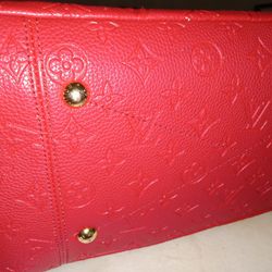 Louis Vuitton  Large Red Leather Bag 