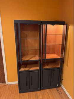 Display cabinets with lights