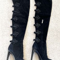 RARE! Private release Rachel Zoe Black Stiletto thigh high (over the knee) Suede boot - size 8 - NEAR NEW!