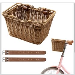 GRANNY SAYS Kids Bike Basket, Front Bicycle Bike Baskets for Kids, Small Wicker Bike Basket for Boys and Girls, Small Wicker Basket for Bike, 1-Pack