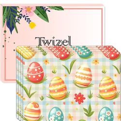 NEW! Cork Placemats Set of 4, Heat Resistant, 16"x12", Spring/Easter Egg Themed by Twizel