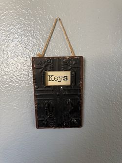 TWO HOOK KEY RACK KEY HOLDER WALL DECOR WALL MOUNT