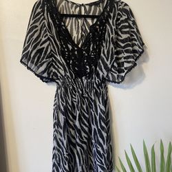 Zebra Sheer Dress Overlay 