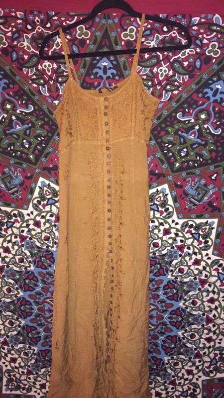 Hippy maxi button up dress
