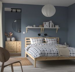 IKEA TARVA Queen Bed Frame – Solid Pine, Like New – $110 ($199 new)