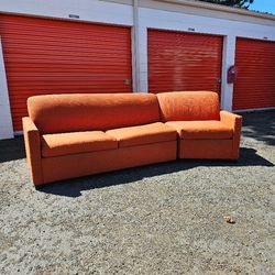 Orange Sleeper Sectional Sofa Couch