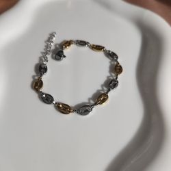 New two tone coffee bean bracelet
