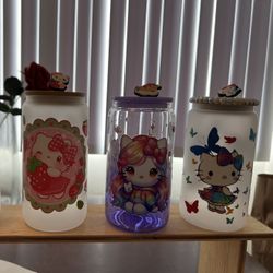 Hello Kitty Glass Cups 16 Oz 