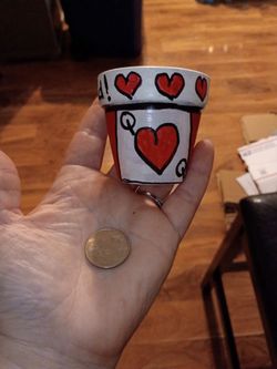 Small Hand-Painted Heart Terra Cotta Pot