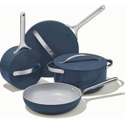 Caraway Nonstick Ceramic Cookware Set (12 Piece) Pots, Pans, Lids and Kitchen Storage