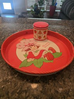 Vintage Strawberry Shortcake tray & tin
