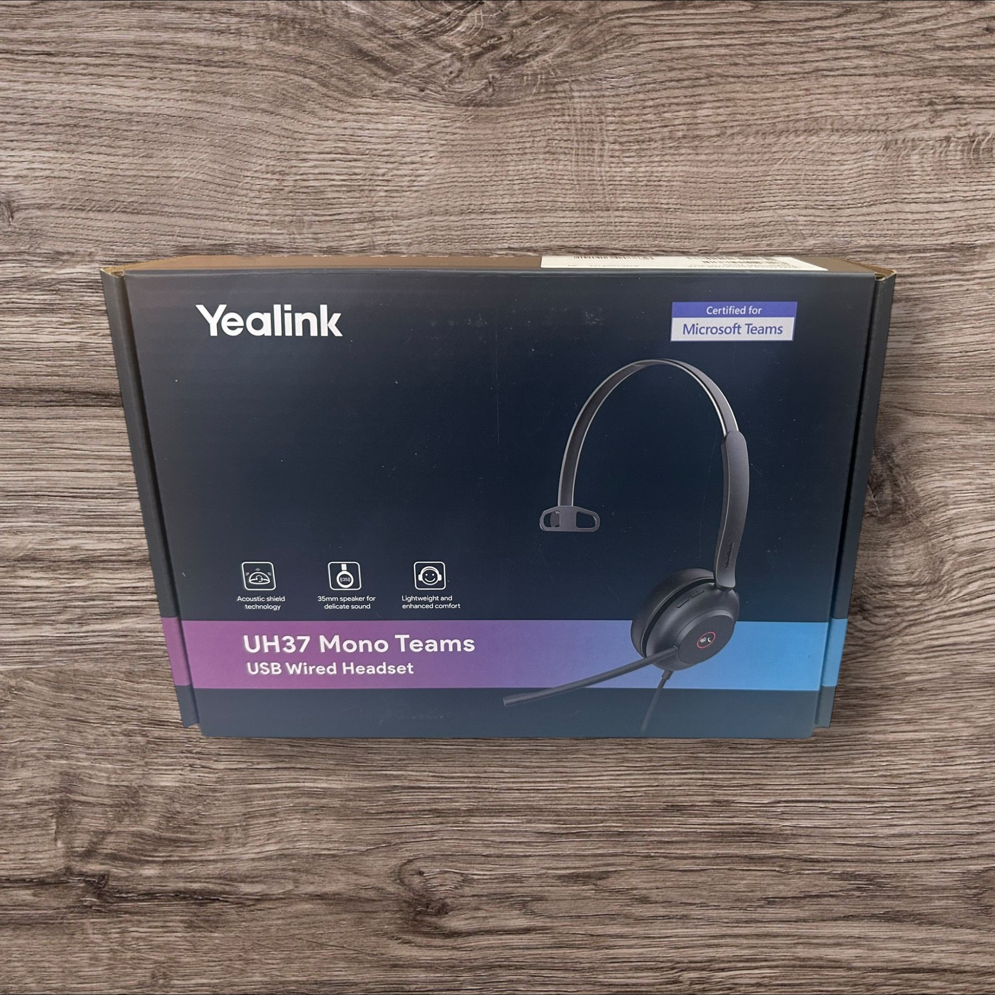 Yealink UH37 Mono Teams USB Wired Headset Certified For Microsoft Teams