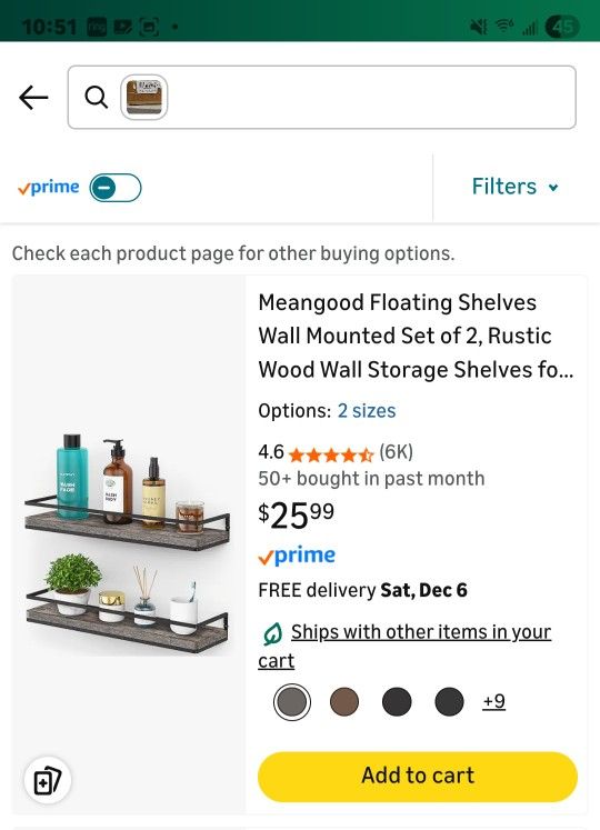Meangood Floating Shelves 2pc