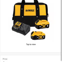 Dewalt 20v Max XR Batteries 6AH & 4AH Charger & Carry Bag Included