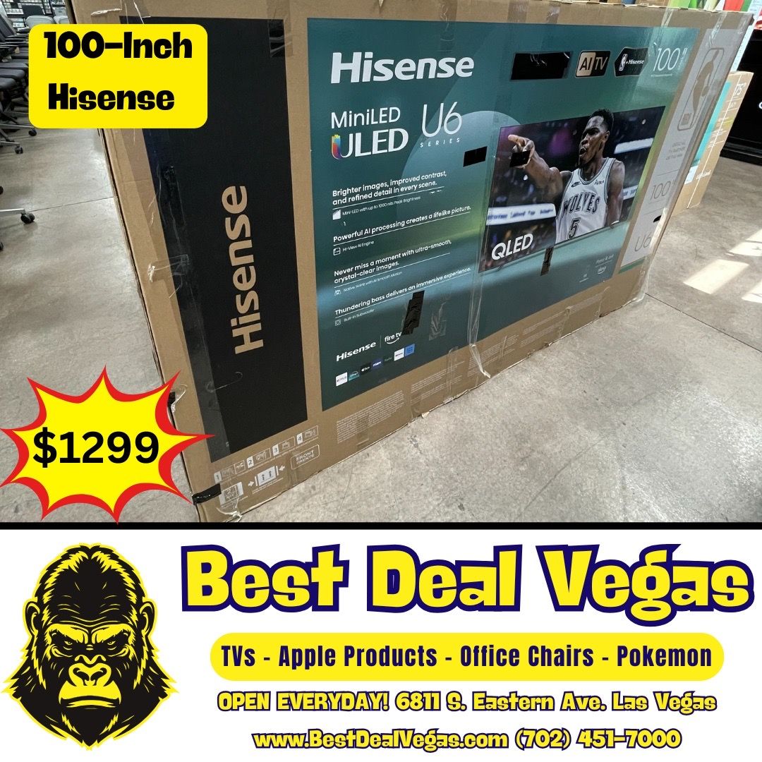 100-Inch Hisense U6 MiniLED QLED 4K Smart TV