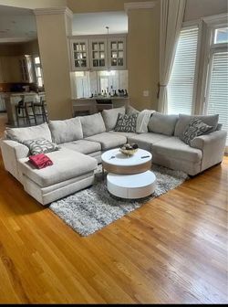 3-Piece Living Room Set - Sectional, Rug, and Sofa