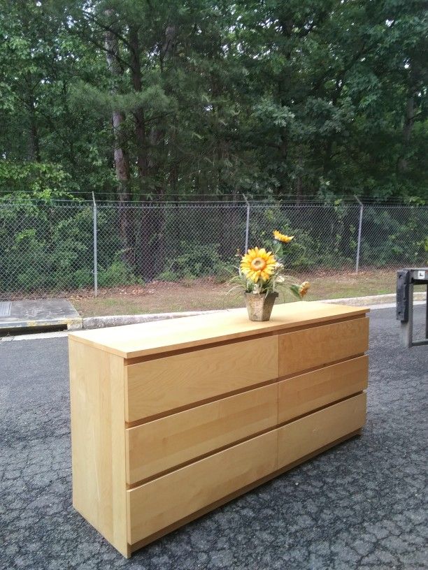 IKEA Malm Long Dresser with Big Drawers. Drawer Sliding Smothy . Delivery available