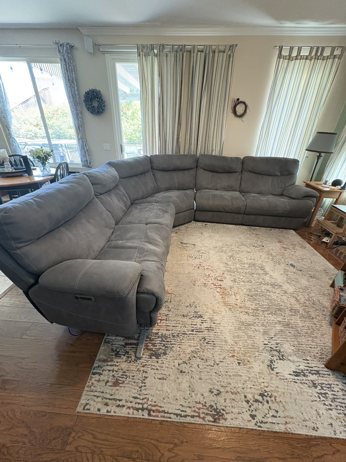 Grey Reclining Sectional Couch