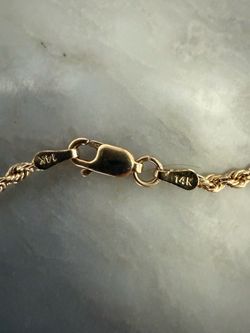 14K Gold Rope Chain Necklace