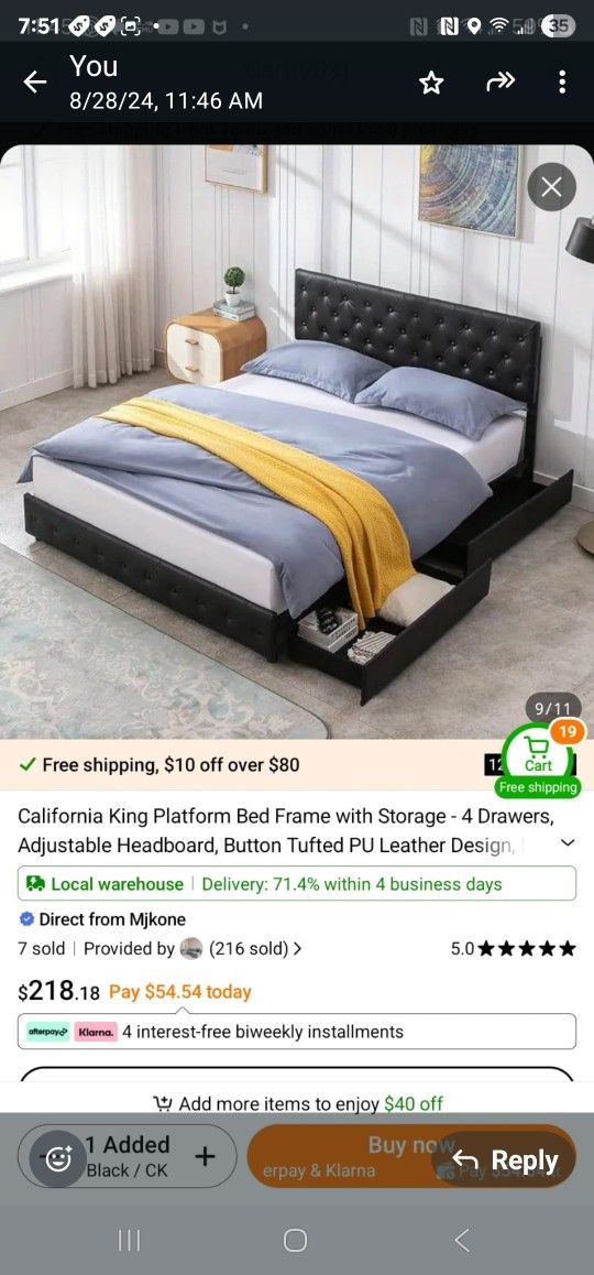 California King Bed Frame Black