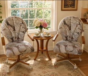 Vintage Swivel chairs w roller casters